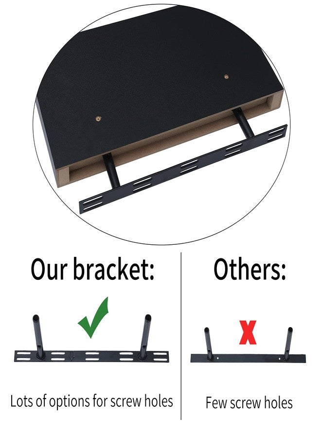 WELLAND Set of 2 Floating Shelves Wall Mounted Shelf, for Home Decor with 8" Deep (Black, 10 inch) - Image 4
